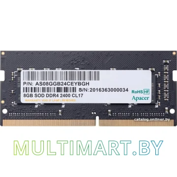 Оперативная память Apacer 4GB DDR4 SODIMM PC4-19200 (AS04GGB24CETBGH)